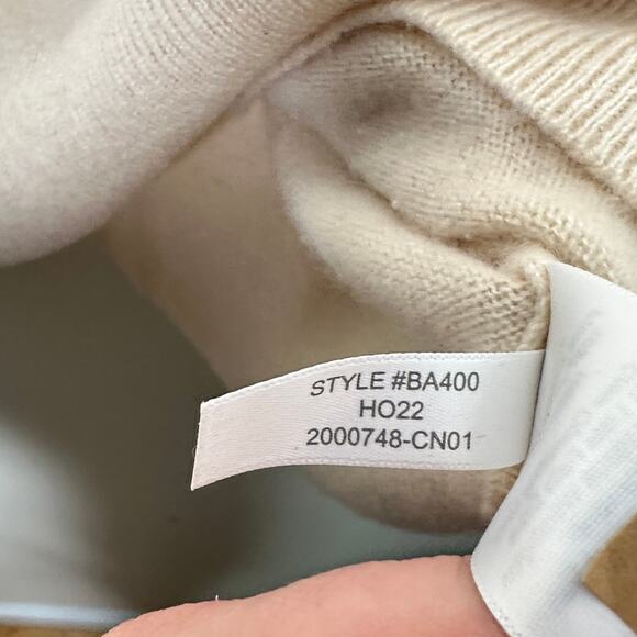 J. CREW Cashmere Classic-Fit Crewneck Sweater Heather Natural Sz S $148 {G50} - Picture 6 of 6